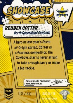 2024 NRL Traders Titanium - Showcase Caricatures Gold #SCC11 Reuben Cotter Back
